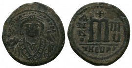 Maurice Tiberius. 582-602. AE follis 
Condition: Very Fine

Weight: 11.80 gr 
Diameter: 29 mm