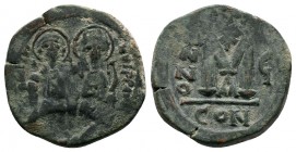 Justin II , with Sophia (565-578 AD). AE Follis
Condition: Very Fine

Weight: 15.00 gr 
Diameter: 31 mm