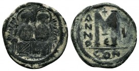Justin II , with Sophia (565-578 AD). AE Follis
Condition: Very Fine

Weight: 14.50 gr 
Diameter: 29 mm