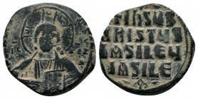 Byzantine Anonymous issue. AE follis, nimbate bust of Christ facing,
Condition: Very Fine

Weight: 11.80 gr 
Diameter: 27 mm
