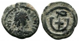 Justinian I. 527-565. AE
Condition: Very Fine

Weight: 2.70 gr 
Diameter: 16 mm