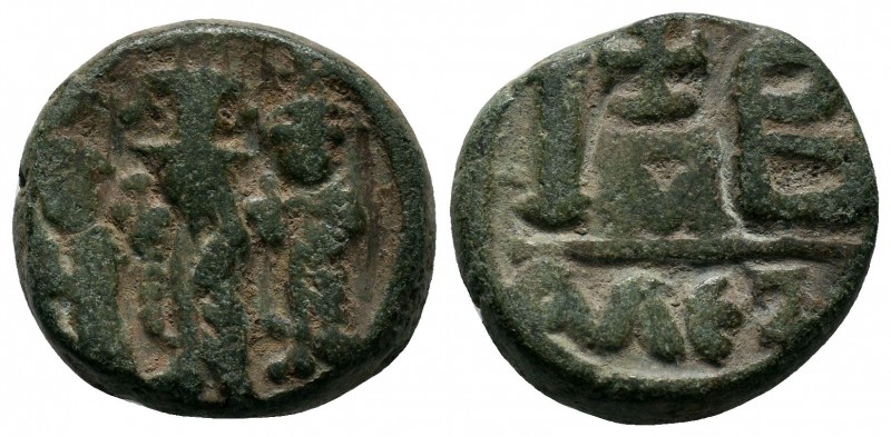 Heraclius, Heraclius Constantine and Heraclonas. 638-641. AE
Condition: Very Fin...