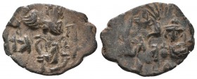 Constans II, with Constantine IV, Heraclius, and Tiberius. 658-669. AE follis
Condition: Very Fine

Weight: 4.27 gr 
Diameter: 26 mm