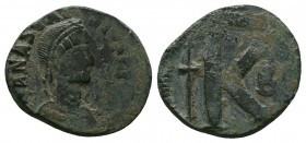 Anastasius I. 491-518. AE half follis
Condition: Very Fine

Weight: 8.08 gr
Diameter: 27 mm