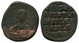Byzantine Anonymous issue. AE follis, nimbate bust of Christ facing,
Condition: Very Fine

Weight: 10.00 gr 
Diameter: 29 mm