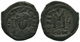 Maurice Tiberius. 582-602. AE half follis 
Condition: Very Fine

Weight: 10.50 gr 
Diameter: 28 mm