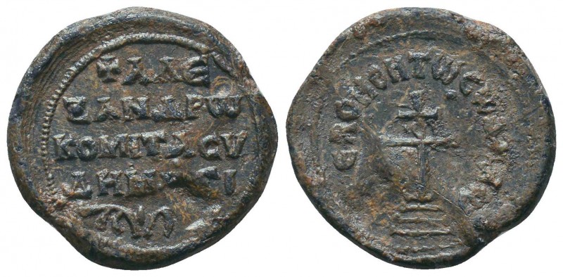 Byzantine lead seal of Alexander Sydemases comes
(10th/11th cent.)
Obverse: Patr...