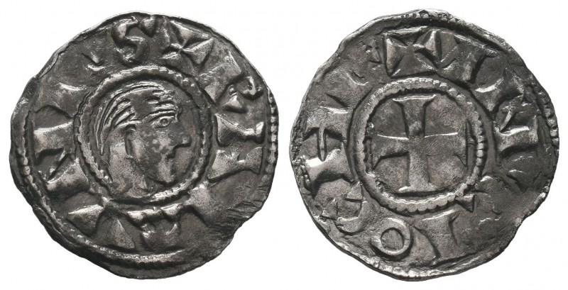 Crusader Kings of Antioch. Bohémond III, 1149-1163 AD. Silver Class C denier. Yo...