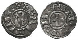 Crusader Kings of Antioch. Bohémond III, 1149-1163 AD. Silver Class C denier. Young male head right, + BOAMVNDVS / Crusader cross pattée, + ANTIOCHIA....