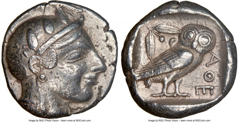 ATTICA. Athens. Ca. 465-455 BC. AR tetradrachm (24mm, 17.12 gm, 10h). NGC Choice...
