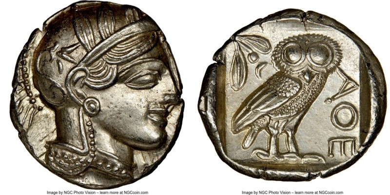 ATTICA. Athens. Ca. 440-404 BC. AR tetradrachm (25mm, 17.21 gm, 4h). NGC MS 5/5 ...