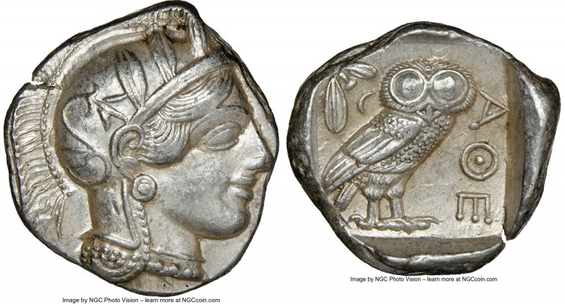 ATTICA. Athens. Ca. 440-404 BC. AR tetradrachm (26mm, 17.21 gm, 9h). NGC Choice ...