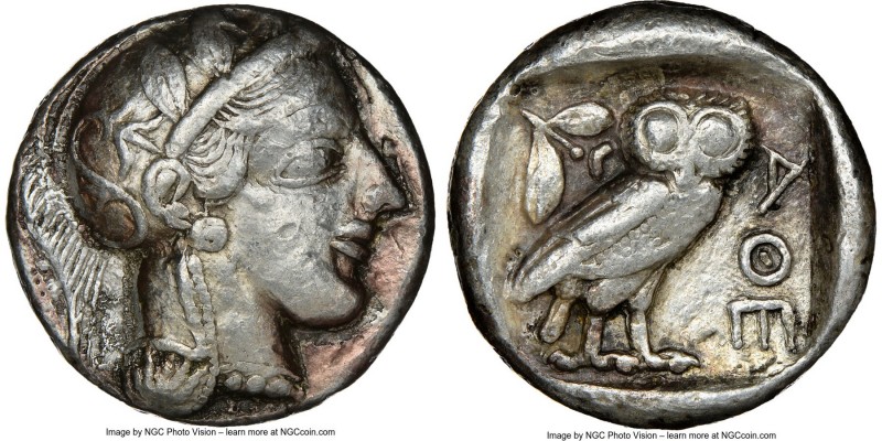 ATTICA. Athens. Ca. 440-404 BC. AE/AR fourree tetradrachm (24mm, 17.74 gm, 11h)....