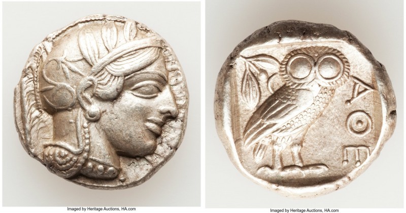 ATTICA. Athens. Ca. 440-404 BC. AR tetradrachm (24mm, 17.19 gm, 1h). About XF. M...
