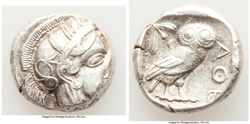ATTICA. Athens. Ca. 440-404 BC. AR tetradrachm (23mm, 17.20 gm, 6h). VF. Mid-mas...
