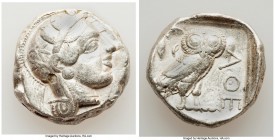 ATTICA. Athens. Ca. 440-404 BC. AR tetradrachm (24mm, 17.13 gm, 6h). About VF. Mid-mass coinage issue. Head of Athena right, wearing crested Attic hel...