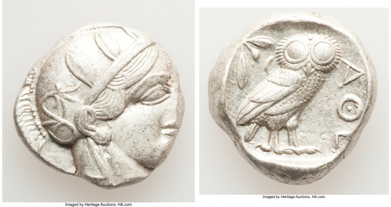 ATTICA. Athens. Ca. 440-404 BC. AR tetradrachm (23mm, 17.20 gm, 9h). Choice XF. ...