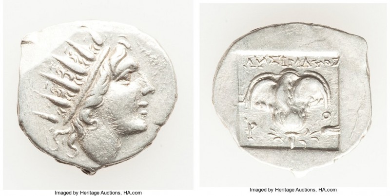 CARIAN ISLANDS. Rhodes. Ca. 88-84 BC. AR drachm (16mm, 2.26 gm, 12h). XF. Plinth...