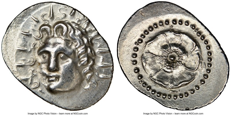 CARIAN ISLANDS. Rhodes. Ca. 84-30 BC. AR drachm (23mm, 12h). NGC AU, brushed. Ra...