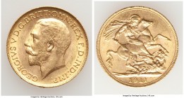 George V gold Sovereign 1911-C UNC, Ottawa mint, KM20. 21.9mm. 7.99gm. AGW 0.2355 oz. 

HID09801242017

© 2020 Heritage Auctions | All Rights Rese...