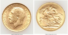 George V gold Sovereign 1918-C UNC, Ottawa mint, KM20. 21.8mm. 7.97gm. AGW 0.2355 oz. 

HID09801242017

© 2020 Heritage Auctions | All Rights Rese...