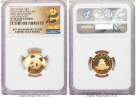 People's Republic gold Proof Panda "35th Anniversary" 80 Yuan (5 grams) PR70 Ultra Cameo NGC, KM-Unl. Commemorates the 35th anniversary of Issuance of...