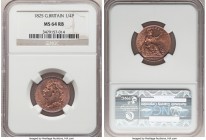 George IV Pair of Certified Farthings 1825 MS64 Red and Brown NGC, KM677, S-3822. Lustrous and choice both coins display cartwheel luster. Sold as is,...