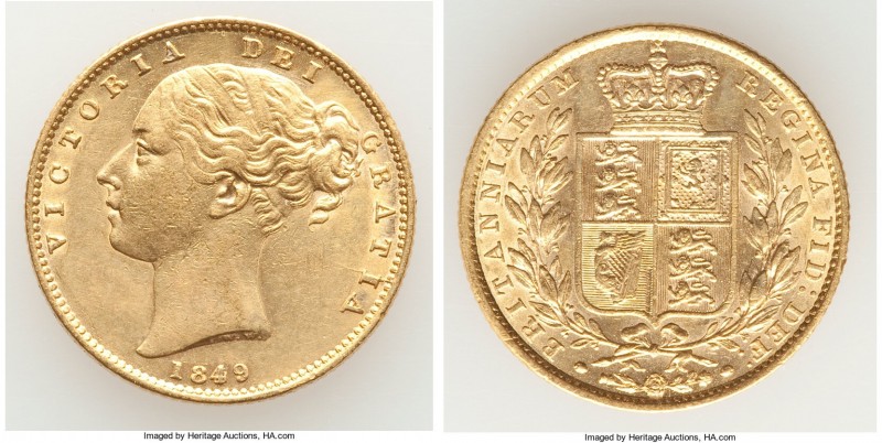 Victoria gold Sovereign 1849 XF, KM736.1. 21.9mm. 7.98gm. AGW 0.2355 oz. 

HID...