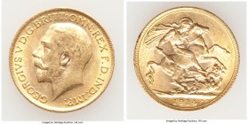 George V gold Sovereign 1914 UNC, KM820. 22.0mm. 7.97gm. AGW 0.2355 oz. 

HID09801242017

© 2020 Heritage Auctions | All Rights Reserve