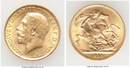 George V gold Sovereign 1915 UNC, KM820. 22.0mm. 7.98gm. AGW 0.2355 oz. 

HID09801242017

© 2020 Heritage Auctions | All Rights Reserve