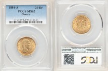 George I gold 20 Drachmai 1884-A MS62 PCGS, Paris mint, KM56. AGW 0.1867 oz. 

HID09801242017

© 2020 Heritage Auctions | All Rights Reserve