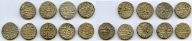 British India. Bombay Presidency 9-Piece Lot of Uncertified Rupees FE 1239 (1829) XF, Poona mint, KM325 (under Maratha Confederacy). Nagphani mintmark...