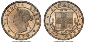 British Colony. Victoria Pair of Certified Assorted 1/2 Pennies PCGS, 1) 1/2 Penny 1870, MS63, KM16 2) 1/2 Penny 1871, MS65, KM16. Tag included Sold a...