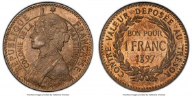 French Colony Franc 1897 MS63 PCGS, KM41, Lec-12. Two year type. Ex. Wayte Raymond Sale - Part 1 (NASCA Dec 1977 Lot 2377)

HID09801242017

© 2020...