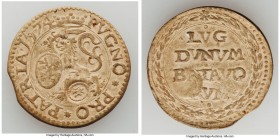 Leiden. City Counterstamped Siege 1/4 Gulden 1574 VF, Van Loon-I-182.2. 29mm. 0.82gm. Issued during the early part of the Eighty Years War (1568-1748)...