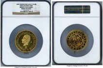 Republic gilt Proof "King of Spain Visit" Medal 1987 PR60 Cameo NGC, 65mm. 310.8gm. Edge stamped 0002. By A.R. Facio. Partial red toning otherwise as ...