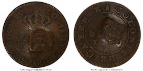 Swedish Possesion Countermarked Stuiver ND (1834-1864) VF30 PCGS, KM2.3, cf. AAJ-2. Type IV crown countermark on Cayenne 2 Sous 1789-A (cf. KM1). Ex. ...
