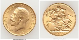 George V gold Sovereign 1928-SA UNC, Pretoria mint, KM21. 21.9mm. 7.99gm. AGW 0.2355 oz. 

HID09801242017

© 2020 Heritage Auctions | All Rights R...