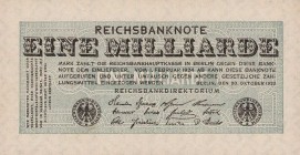 Deutsches Reich bis 1945
Geldscheine der Inflation 1919-1924 1 Milliarde Mark 20.10.1923. Ro. 119 b I-