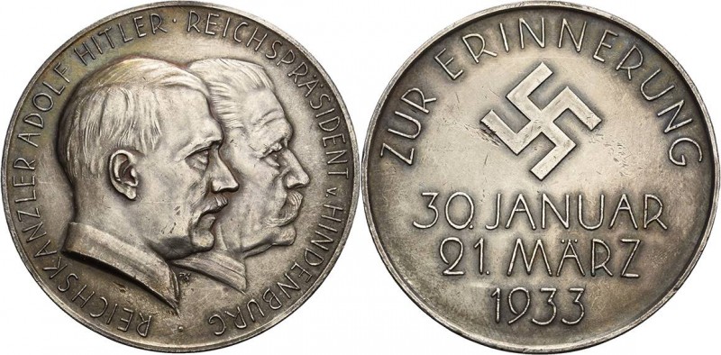 Drittes Reich
 Silbermedaille 1933 (F.W. Hörnlein) Machtergreifung durch Adolf ...