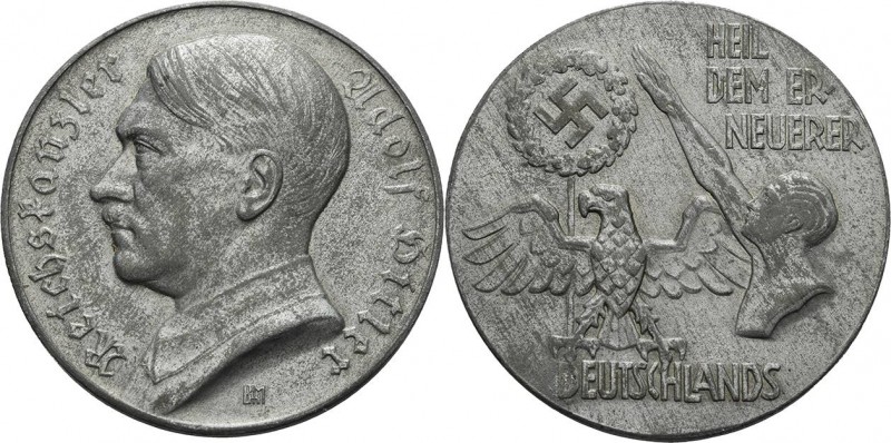 Drittes Reich
 Zinkmedaille o.J. (B.H. Mayer) Auf den Erneuerer Deutschlands. B...