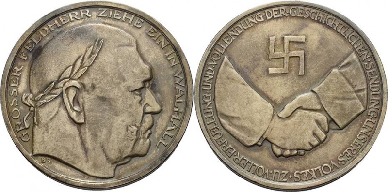 Drittes Reich
 Silbermedaille o.J. (1934) (B. Becker) Auf den Tod von Hindenbur...