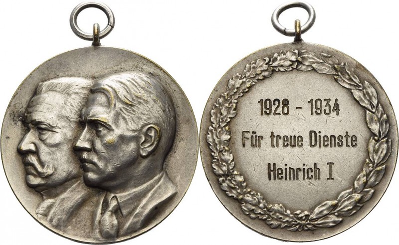 Drittes Reich
 Versilberte Bronzemedaille o.J. (graviert 1934) (unsigniert) Ver...