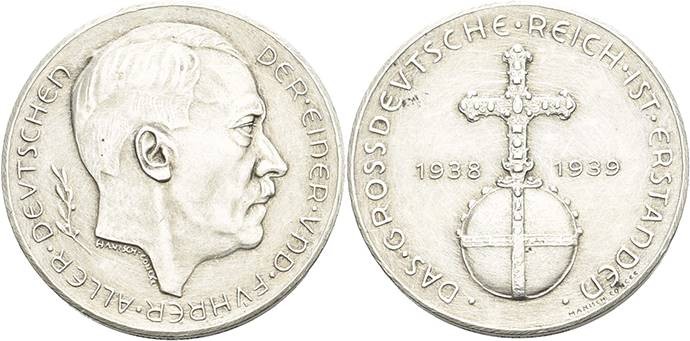 Drittes Reich
 Silbermedaille 1939 (Hanisch-Concée) Schaffung des "Großdeutsche...