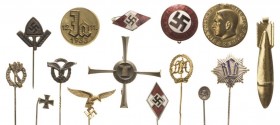 Drittes Reich
 Abzeichen und Anstecknadeln 15 Stück. Vorzüglich