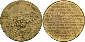 Erster Weltkrieg
 Bronzemedaille 1914 (unsigniert) Auf die Mobilmachung der deutschen Eisenbahnen während des 1. Weltkrieges. Europakarte mit gekreuz...
