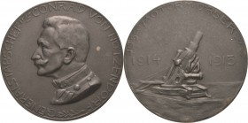 Erster Weltkrieg
 Zinkmedaille 1915 (Th. Stundl) Auf den Generalstabschef Conrad von Hötzendorf. Brustbild nach links / Motormörser. 50,3 mm, 46,70 g...