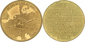 Erster Weltkrieg
 Vergoldete Bronzemedaille 1915 (unsigniert) Auf die Leistung der deutschen Eisenbahnen bei der Mobilmachung im I. Weltkrieg. Landka...