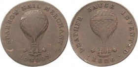 Slg. Joos - Medaillen, Plaketten, Abzeichen der Luftfahrt 1783-1945
 Bronzemedaille 1823 (T. Wyon) Sparrow Nail Merchant. Ballon mit zwei Passagieren...