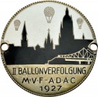 Slg. Joos - Medaillen, Plaketten, Abzeichen der Luftfahrt 1783-1945
 Einseitige, versilberte und teilemaillierte Bronzemedaille 1927 (F. Wiedmann, Fr...